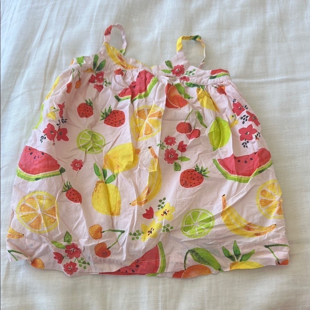 Baby Gap Colorful Fruit Print Dress 18/24 m pink